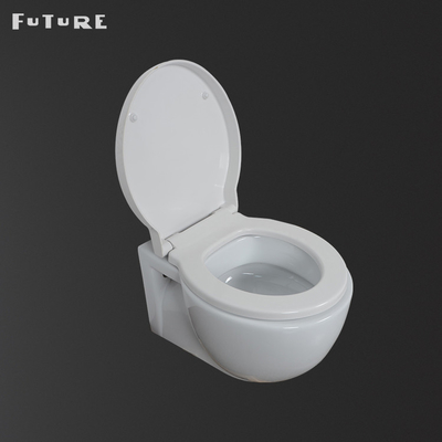 Smooth Glazed Wall Hung Toilet Wc Round Floating Toilet Bowl Antibacterial