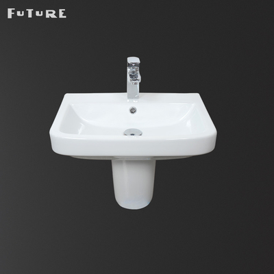 Cloakroom Bathroom Pedestal Basin 410mm Space Saving Easy To Installation