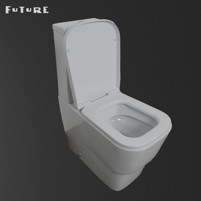 Concealed Water Tank Close Coupled Bathroom Toilet Square Bowl Gravity Flushing