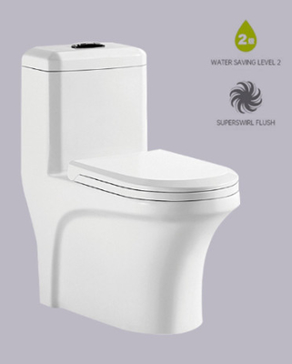 ISO9001 Siphonic Flushing Toilet Single Piece Commode Super Swirling Style