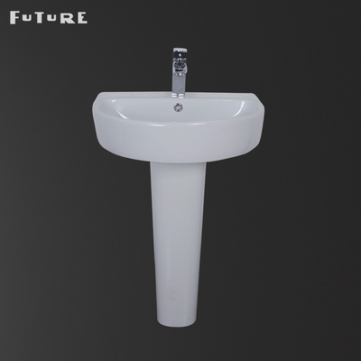 ISO9001 19 Inch Pedestal Sink Ceramic Compact Pedestal Basin FPB950