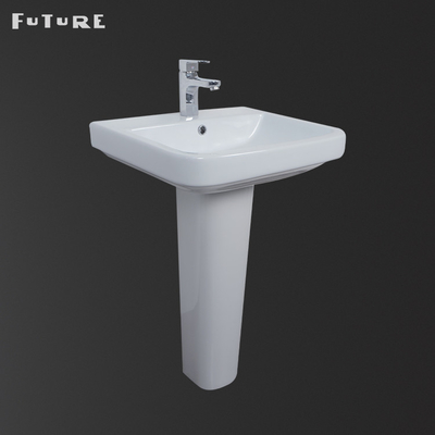 Hand Wash 450mm Basin And Pedestal One Piece Pedestal Sink Modern Desgin