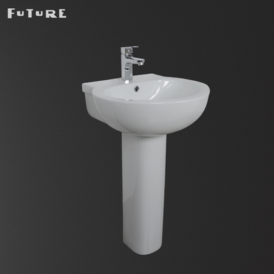 Anti Corrosion Oval Pedestal Sink Full Pedestal Basin Standard Sinkhole