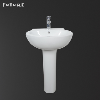 Anti Corrosion Oval Pedestal Sink Full Pedestal Basin Standard Sinkhole