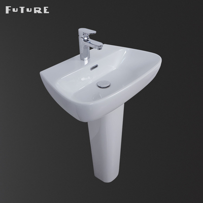 Modern 610mm Wide Bathroom Pedestal Basin Sink For Washing Hands Antirust