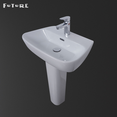 Modern 610mm Wide Bathroom Pedestal Basin Sink For Washing Hands Antirust