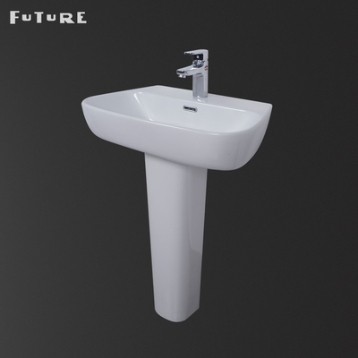 Modern 610mm Wide Bathroom Pedestal Basin Sink For Washing Hands Antirust