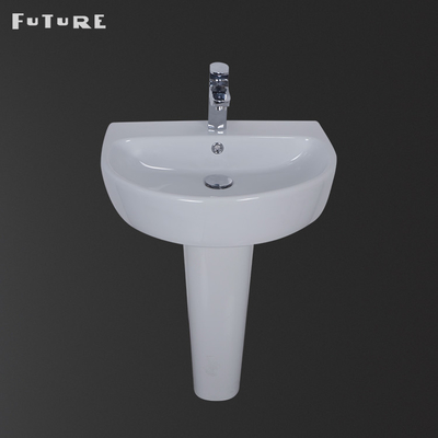 Single Hole Sqaure Bathroom Pedestal Basin 840mm High 560mm Wide