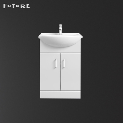 Single Tap Ceramic Bathroom Cabinet Basin Easy To Clean Anticorrosive