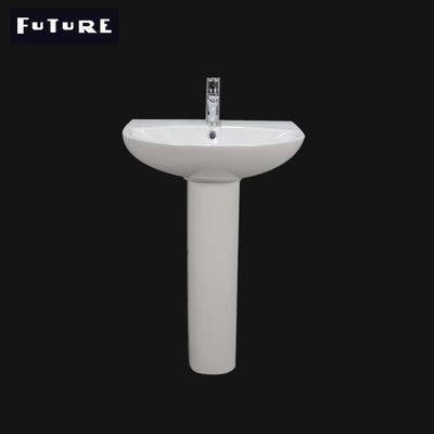 Durable Standing Alone Bathroom Pedestal Basin 16 Inch Pedestal Sink