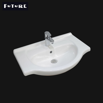 Wear Resistance Bathroom Cabinet Basin One Tap Pedestal Sinks Type