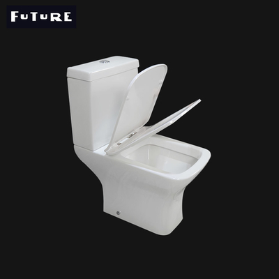 Fashionable Rimless Square Toilet Rimless Close Coupled Toilet 375mm Width