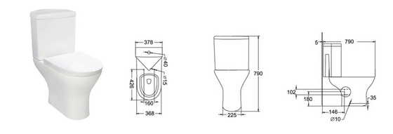 350mm Corner Bathroom Toilet Comfort Height Corner Toilet Elongated