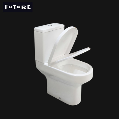 P Trap Close Coupled Comfort Height Toilet Two Piece WC 610*357*400MM