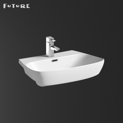 ISO9001 Single Hole Bathroom Cabinet Basin Ceramic Solid Surface