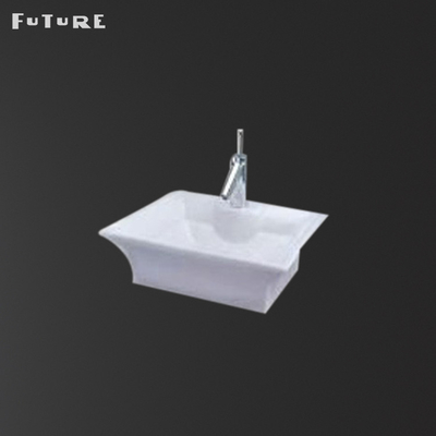 ISO9001 Single Hole Bathroom Cabinet Basin Ceramic Solid Surface