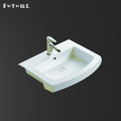 ISO9001 Single Hole Bathroom Cabinet Basin Ceramic Solid Surface