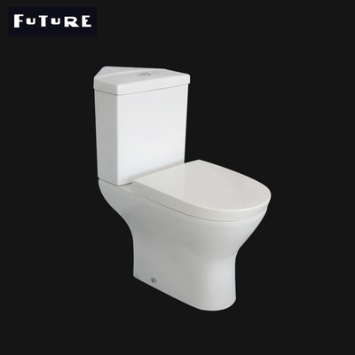 Smooth Glazed S Trap Close Coupled Corner Toilet Elongated 378mm  2 Piece WC