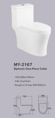 CE Siphonic One Piece Toilet Bowl Without Tank Automatic Deodorization