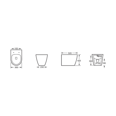 Automatic Operation Round  Back To Wall Toilet For Bathroom Wear Resistance