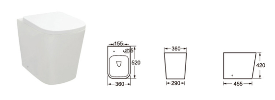 Smooth Glazed Ceramic One Piece Toilet WC  With Soft Close Seat Efficient Flushing