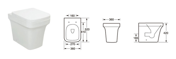 Water Saving Back To Wall Toilet Environmental Friendly Auto Deodorization
