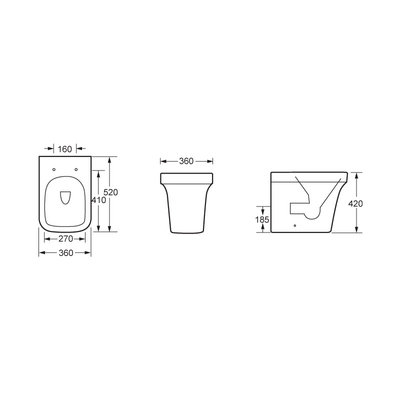 Water Saving Back To Wall Toilet Environmental Friendly Auto Deodorization