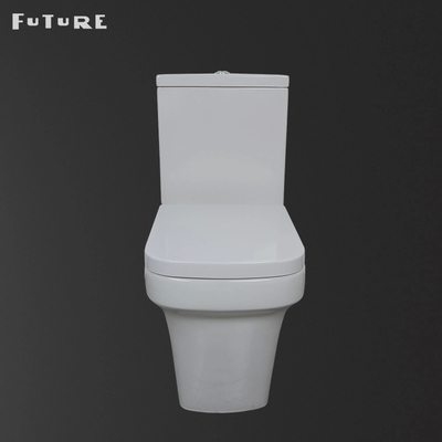 P Trap Mute Flushing Close Coupled Bathroom Toilet  Floor Mounted wc ISO9001