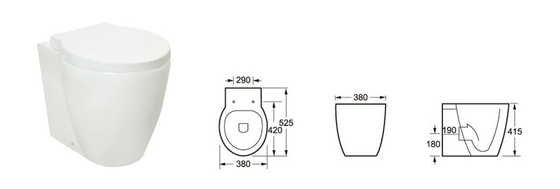 Efficient Flushing White Back To Wall Toilet One Piece Ceramic Toilet 520mm