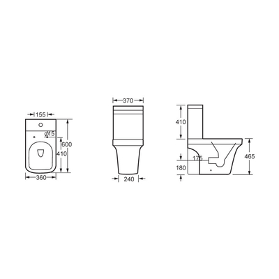 Eco Friendly Double Flushing Close Coupled Bathroom Toilet 2 Piece Wc