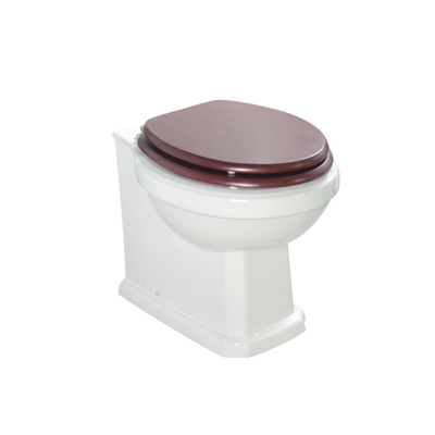 Smooth Glazed round back to wall toilet Close Coupled  420mm deepth