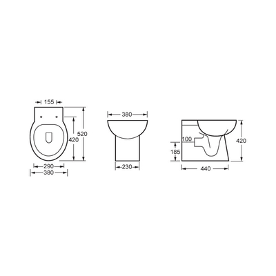Automatic Deodorization UPC Full Back To Wall Toilet Floor Mounted