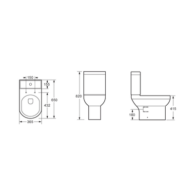 antiwear Two Piece Contemporary Close Coupled Toilet Elongated  Auto Deodorization