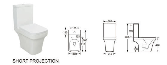 Upc Certified White Close Coupled Bathroom Toilet Elongated Bowl