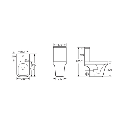 Upc Certified White Close Coupled Bathroom Toilet Elongated Bowl