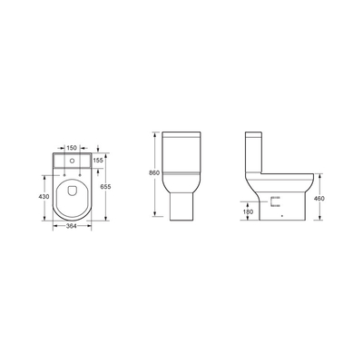 Polished Ceramic White  Close Coupled Bathroom Toilet Mute Stabilize