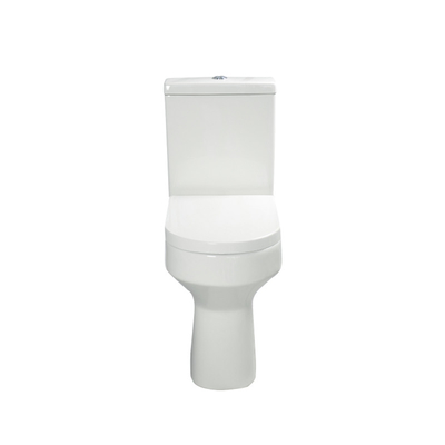 Polished Ceramic White  Close Coupled Bathroom Toilet Mute Stabilize