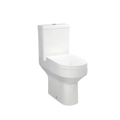 Polished Ceramic White  Close Coupled Bathroom Toilet Mute Stabilize