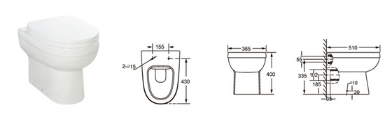 Auto Deodorization One Piece Back To Wall Toilet High Durability