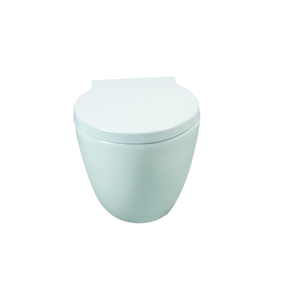 Round Polished Ceramic Elongated Seat Wall Hung Wc For Bathroom