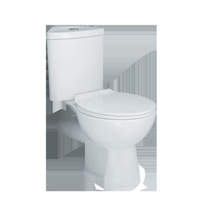 CE Flush Button Contemporary Close Coupled Toilet Elongated Automatic Operation