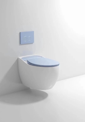 Smooth Glazed Compact Wall Hung Toilet Gravity Flushing Auto Deodorization