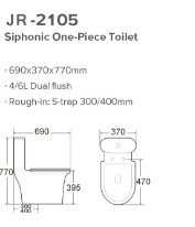 Elongated Siphonic One Piece Ceramic Water Closet Philippine Watercloset  Scratch Resistant