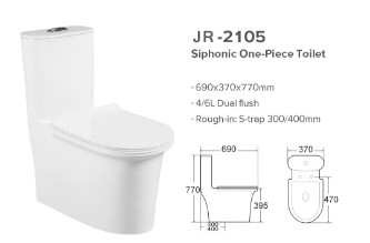 Elongated Siphonic One Piece Ceramic Water Closet Philippine Watercloset  Scratch Resistant