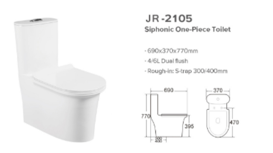 Elongated Siphonic One Piece Ceramic Water Closet Philippine Watercloset  Scratch Resistant