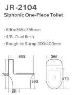 Smooth Glazed Siphon Flush Toilet Floor Mounted  wear resistance