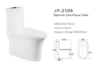 Smooth Glazed Siphon Flush Toilet Floor Mounted  wear resistance