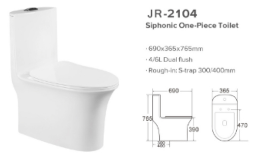 Smooth Glazed Siphon Flush Toilet Floor Mounted  wear resistance