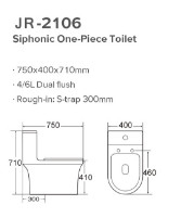 Stain Resistant Siphonic System Toilet Smooth Glazed Auto Deodorization
