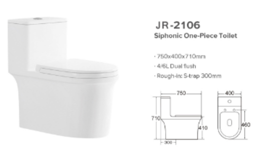 Stain Resistant Siphonic System Toilet Smooth Glazed Auto Deodorization